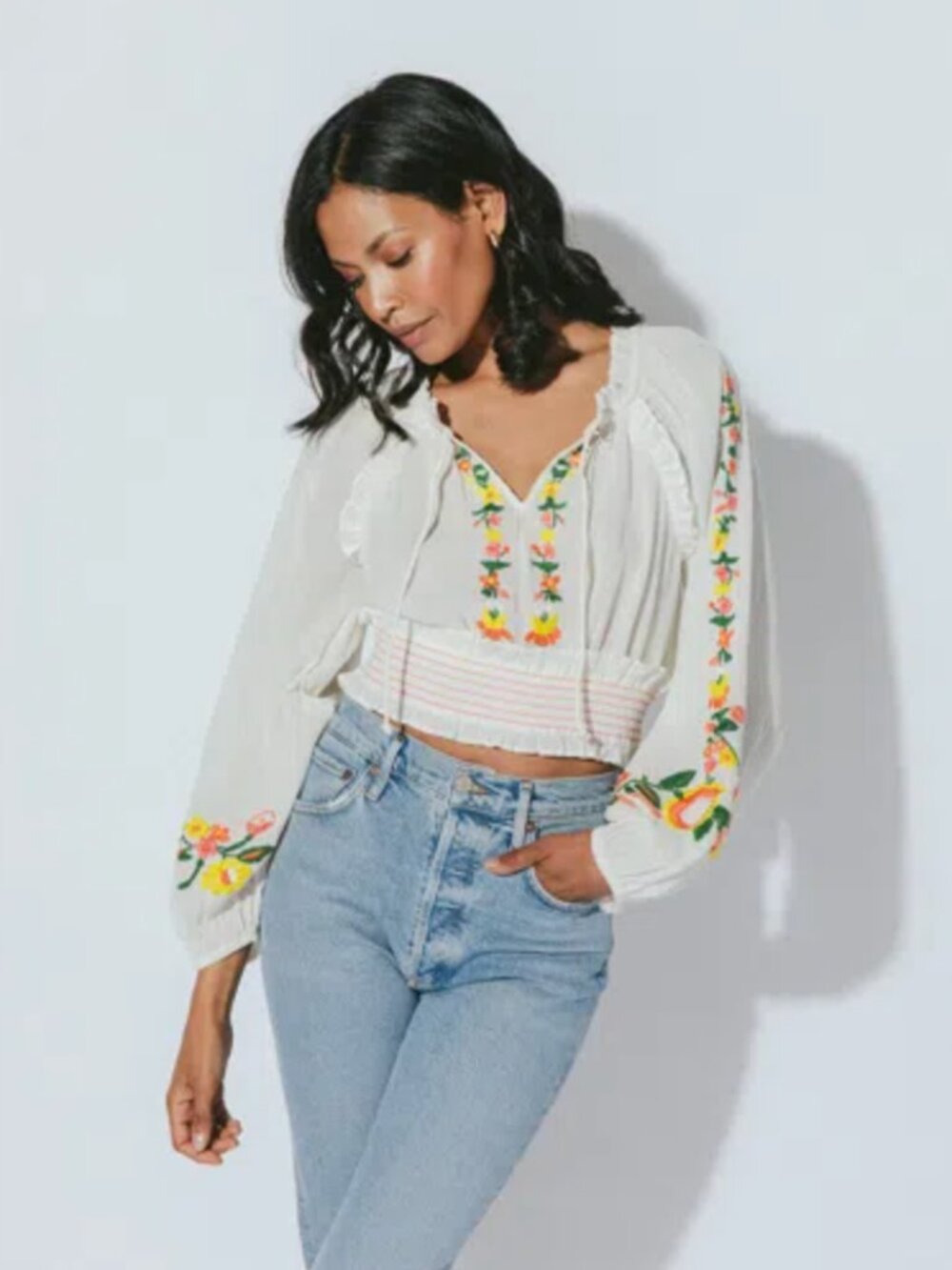 Cleobella Nyla Embroidered Blouse XS
